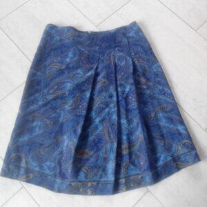 NWT Vintage Etro Skirt Paisley Print. Lana wool L- XL